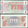 British Armed Forces - 5 new Pence - 6th Series - United Kingdom (GB), Indonesia, India Banknotes
