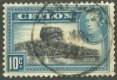 KG VI Definitives (1.2.38) - Ceylon Used Stamps