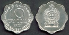 Sri Lanka 10 cent coin - 1991 link